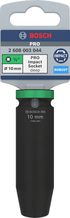 Vaso de impacto profundo Bosch de 1/2″ y 10 mm.